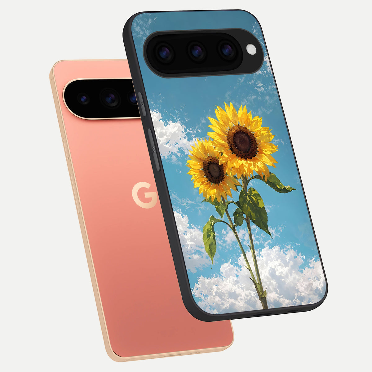  Sunlit Daisy Glow phone case For Google Pixel 11 Pro XL showing premium glass back cover with detailed artwork
