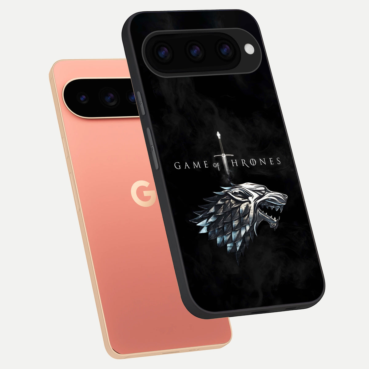  Throne Wolf Legacy phone case For Google Pixel 11 Pro XL showing premium glass back cover with detailed artwork