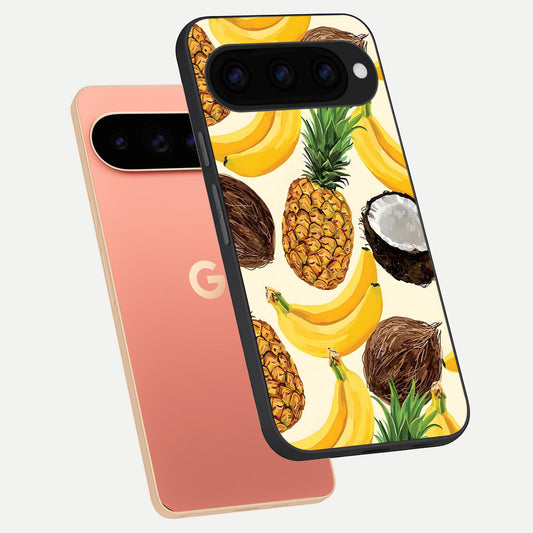  Tropical Fruit Mood phone case For Google Pixel 11 Pro XL showing premium glass back cover with detailed artwork
