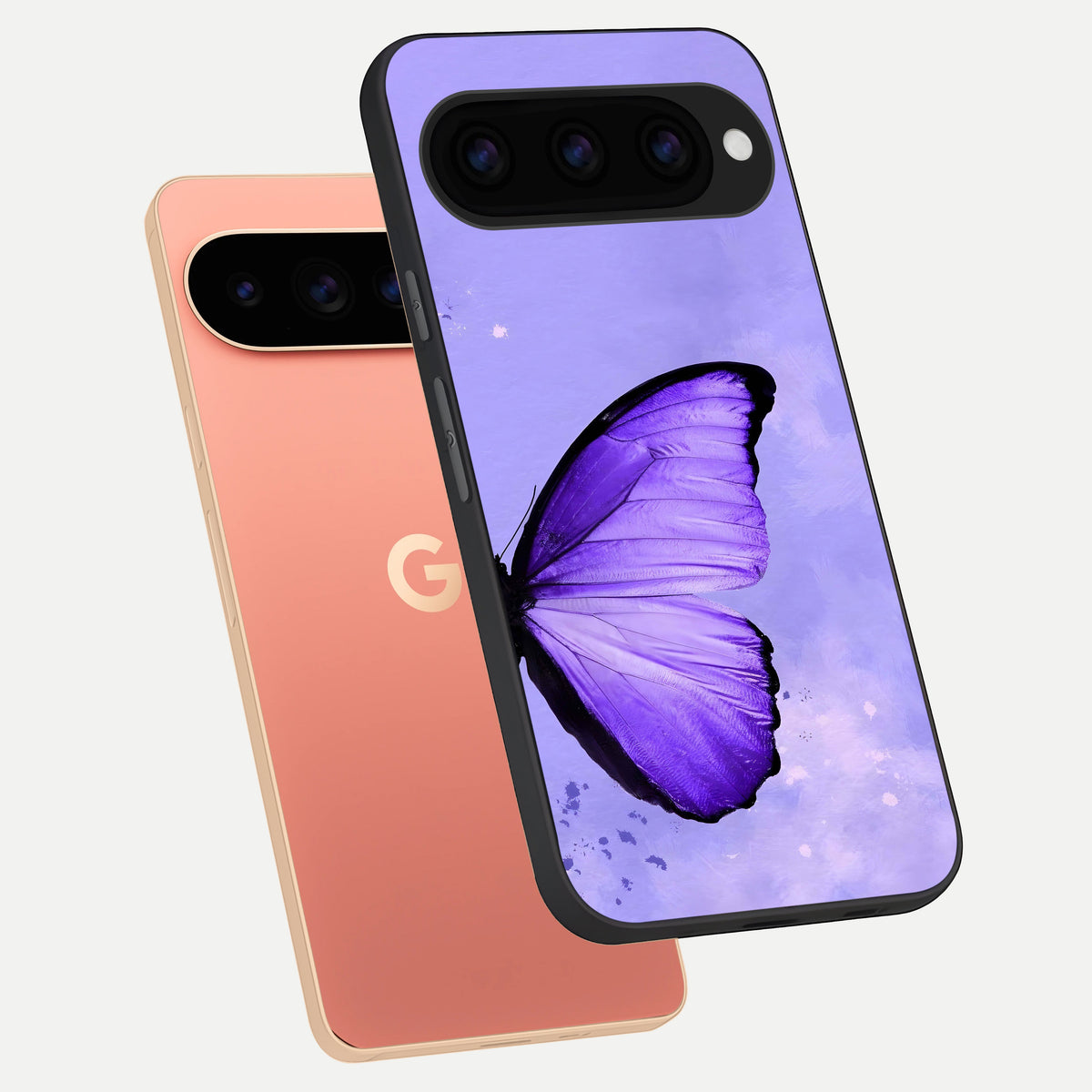  Violet Dream Wing phone case For Google Pixel 11 Pro XL showing premium glass back cover with detailed artwork