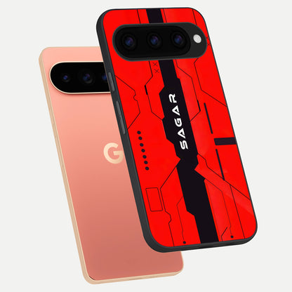  Voltage Rise CYBERPUNK Custom Name phone case For Google Pixel 11 Pro XL showing premium custom name glass back cover