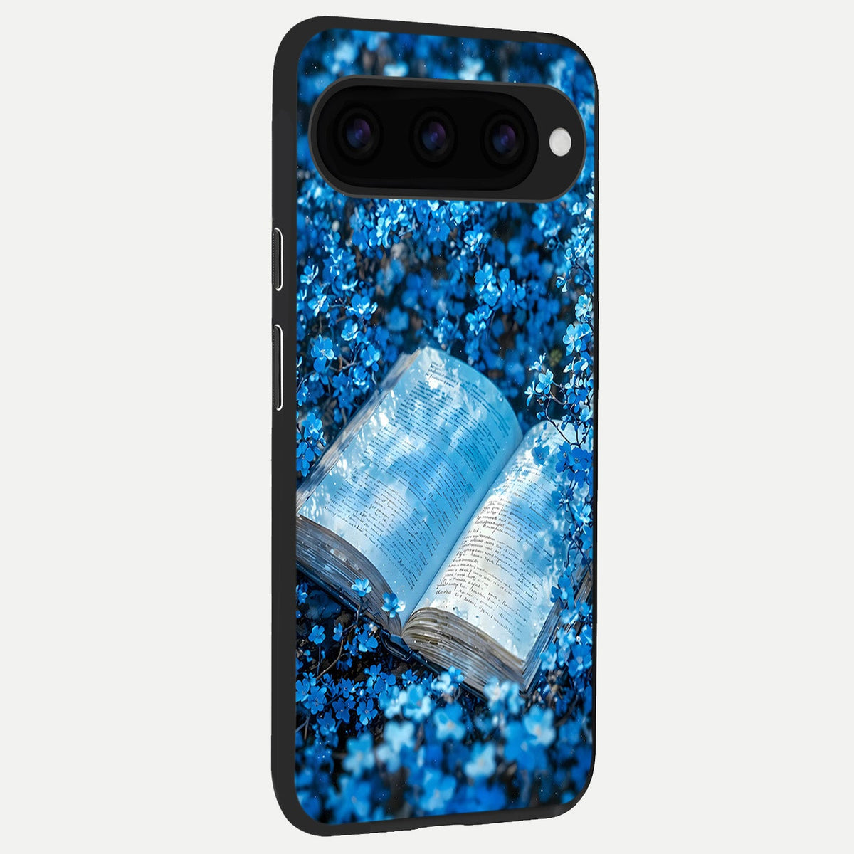  Blue Bloom Tales back cover For Google Pixel 11 Pro XL slim fit glass case with vibrant aesthetic design