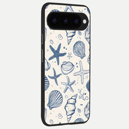  Blue Ocean Outline back cover For Google Pixel 11 Pro XL slim fit glass case with vibrant aesthetic design
