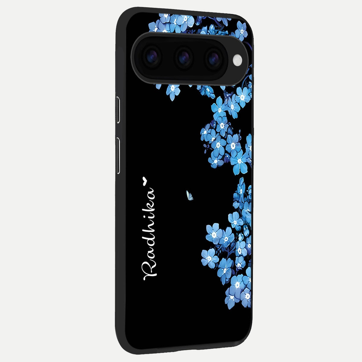  Blue Petal Dream Custom Name back cover For Google Pixel 11 Pro XL slim fit glass case with vibrant aesthetic design
