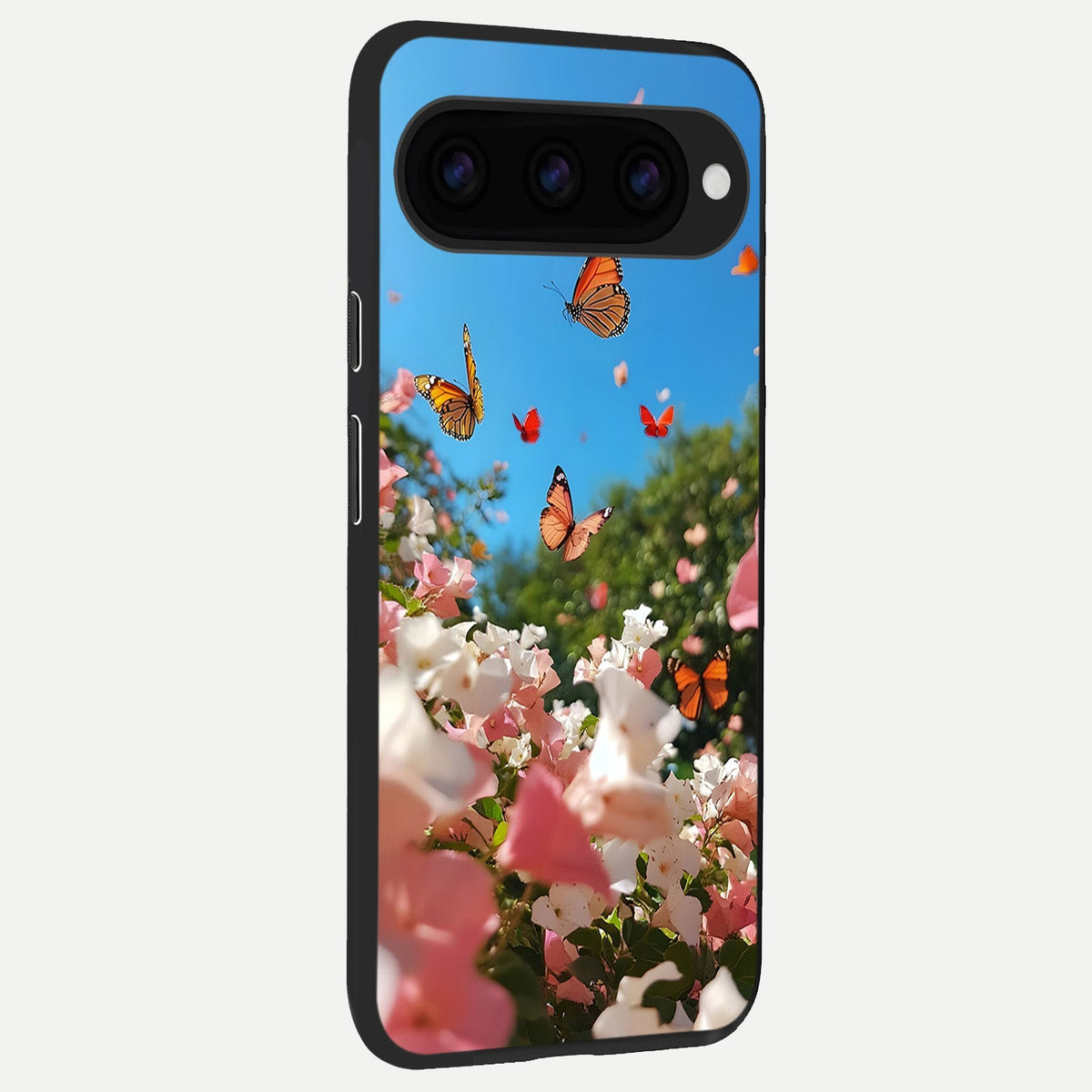  Butterflies In Bloom Sky back cover For Google Pixel 11 Pro XL slim fit glass case with vibrant aesthetic design