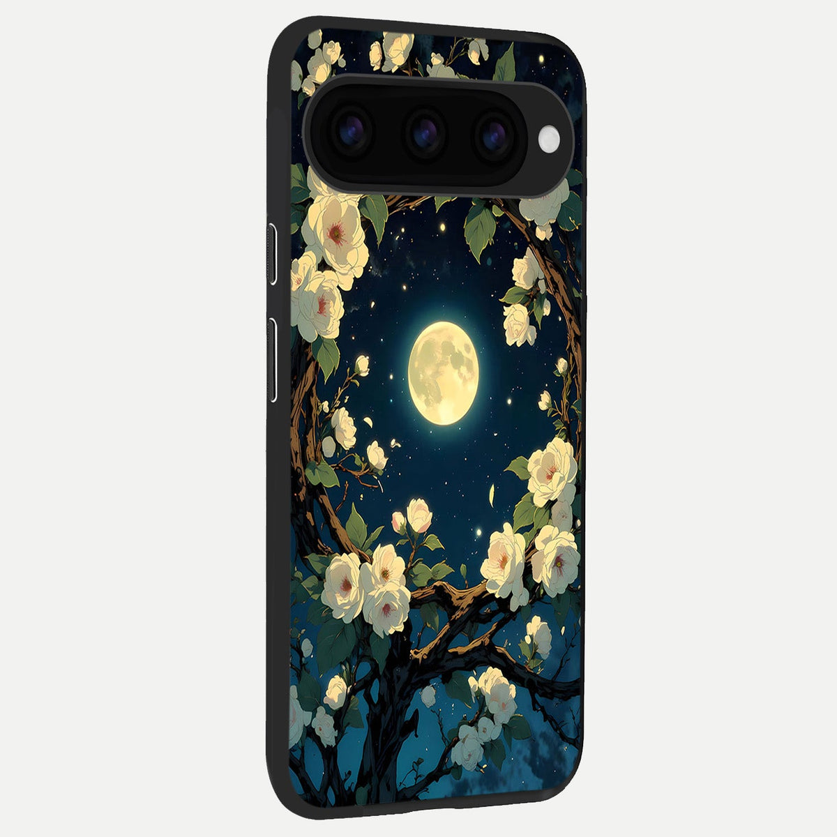  Celestial Moon And Flower back cover For Google Pixel 11 Pro XL slim fit glass case with vibrant aesthetic design