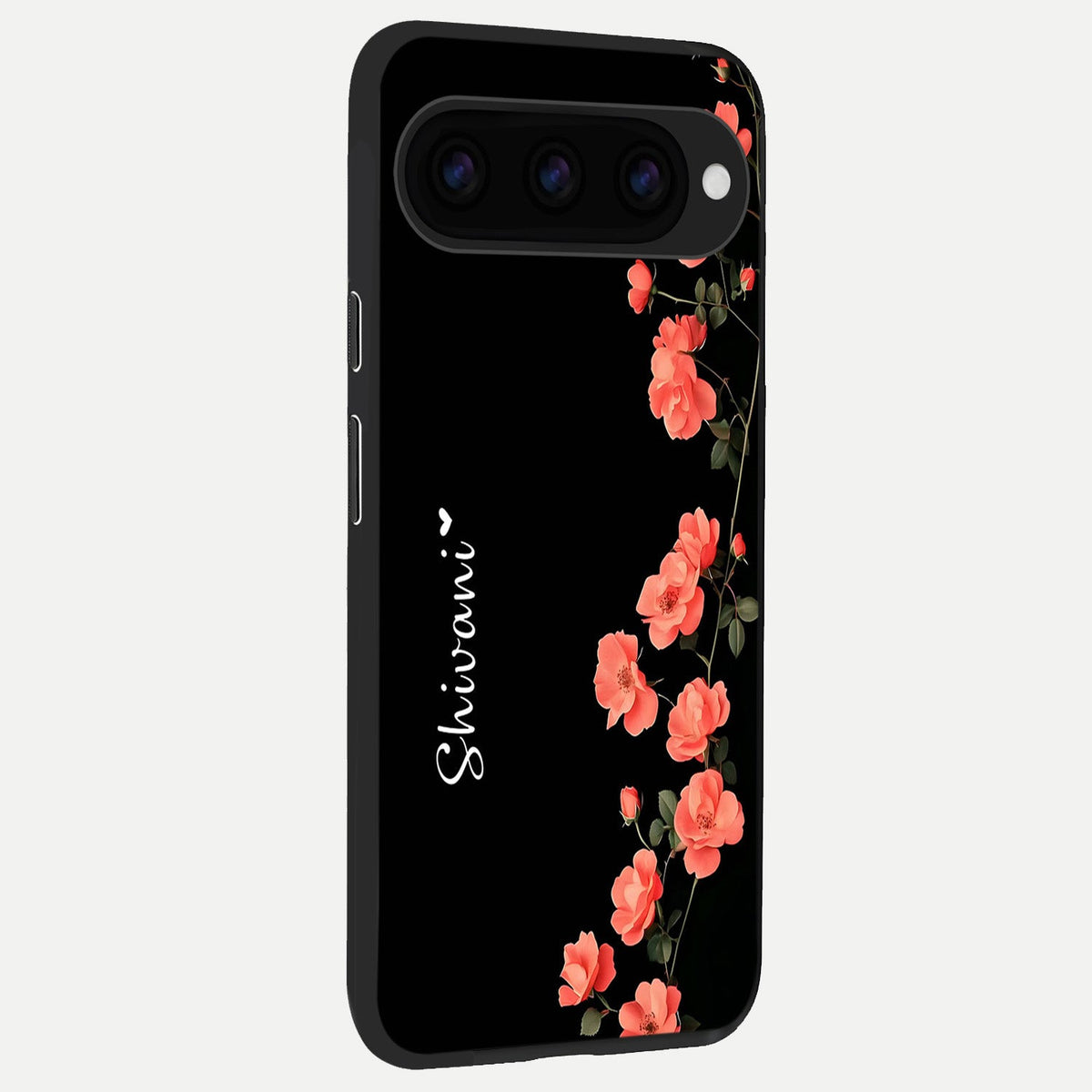  Crimson Bloom Grace Custom Name back cover For Google Pixel 11 Pro XL slim fit glass case with vibrant aesthetic design