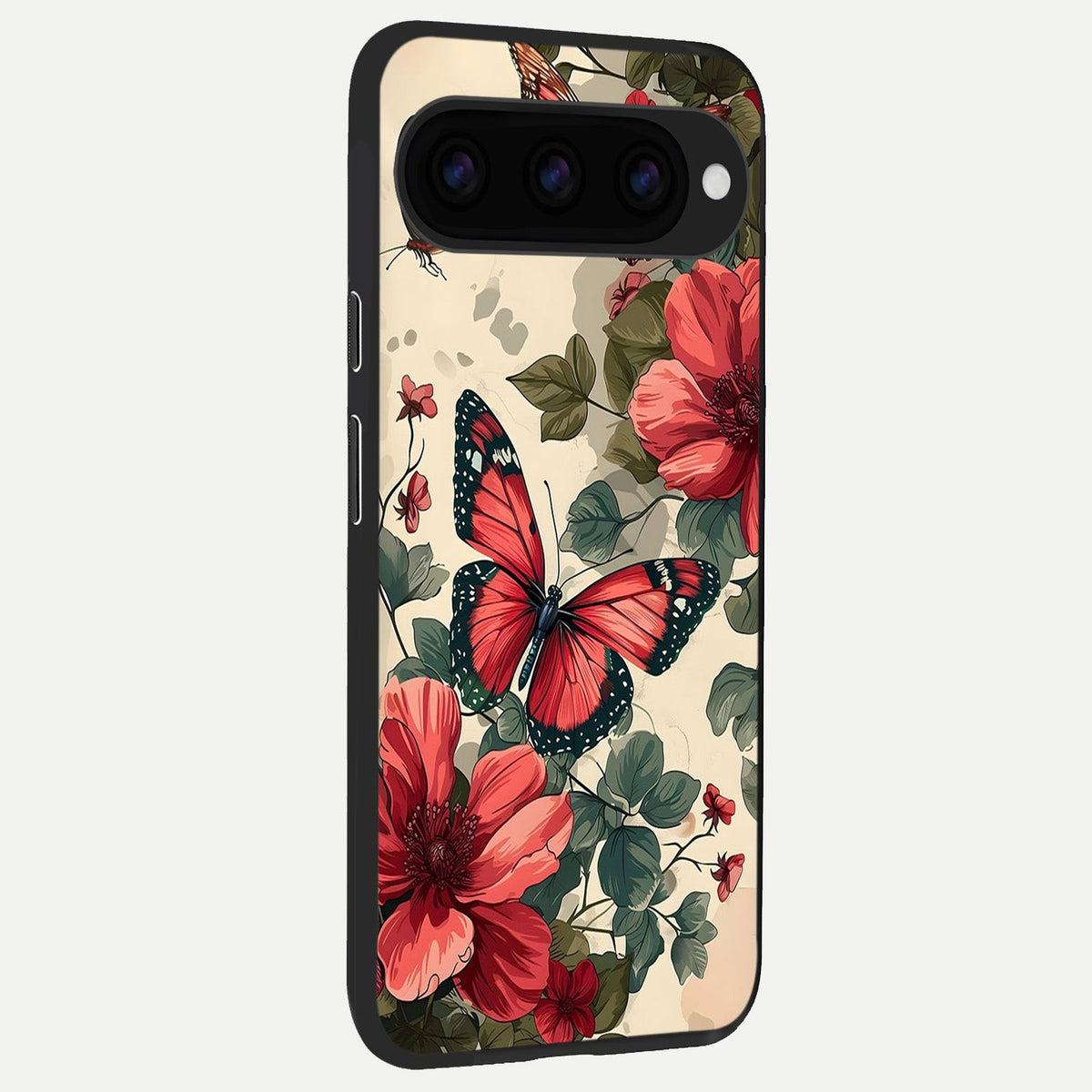  Crimson Butterfly Garden back cover For Google Pixel 11 Pro XL slim fit glass case with vibrant aesthetic design