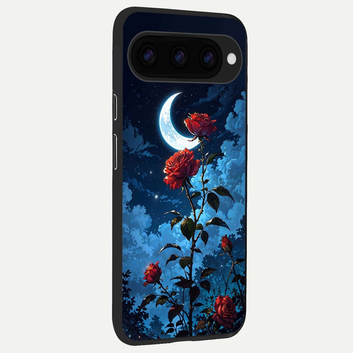  Crimson Rose Moon back cover For Google Pixel 11 Pro XL slim fit glass case with vibrant aesthetic design