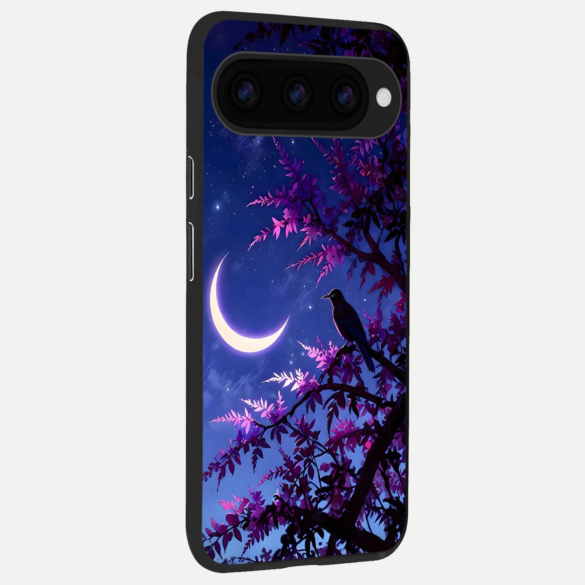  Crow And Moon Scenery back cover For Google Pixel 11 Pro XL slim fit glass case with vibrant aesthetic design
