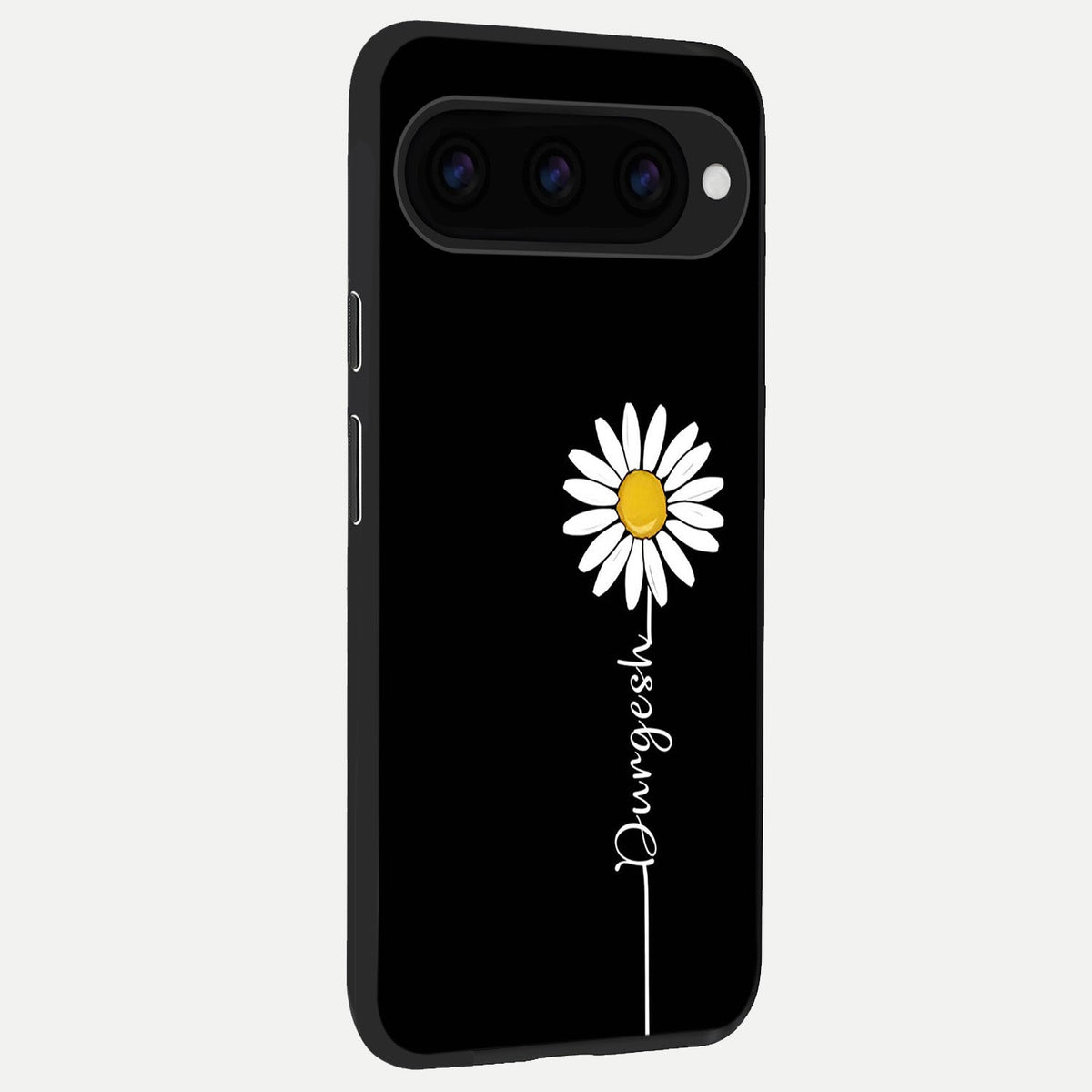  Custom Name White Flower back cover For Google Pixel 11 Pro XL slim fit glass case with vibrant aesthetic design