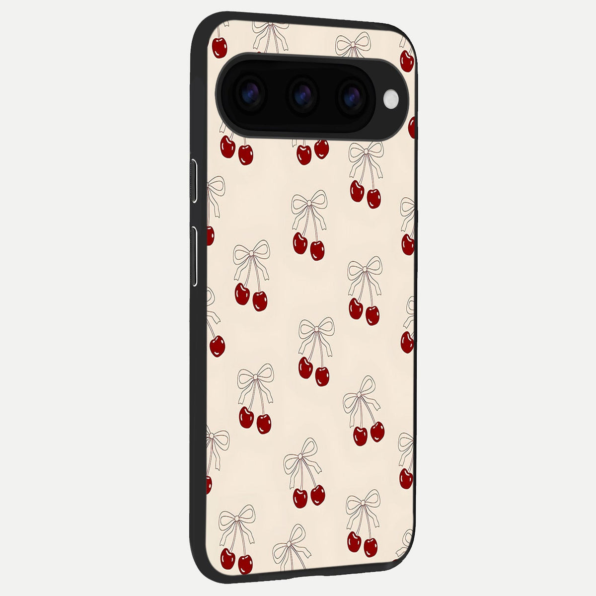  Cute Cherry Pattern back cover For Google Pixel 11 Pro XL slim fit glass case with vibrant aesthetic design