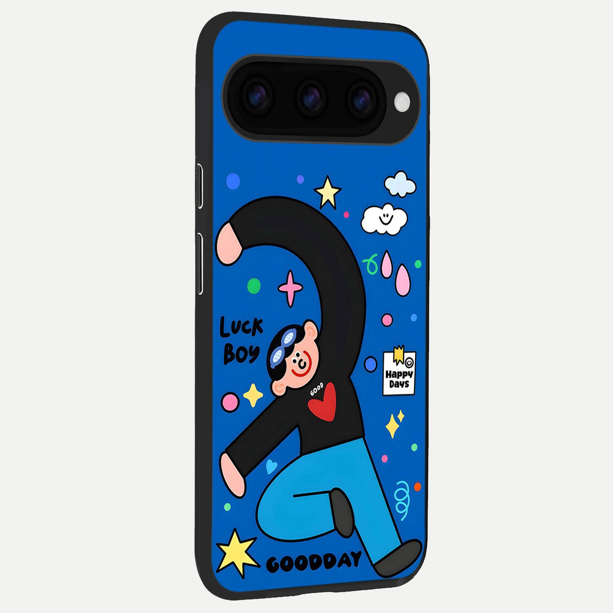  Happy Luck Vibe back cover For Google Pixel 11 Pro XL slim fit glass case with vibrant aesthetic design