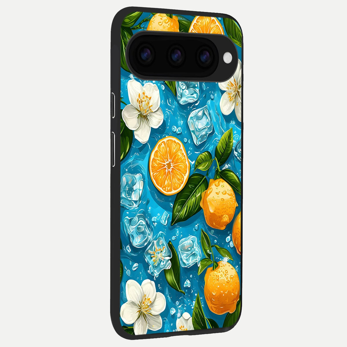  Ice Cube With Orange back cover For Google Pixel 11 Pro XL slim fit glass case with vibrant aesthetic design