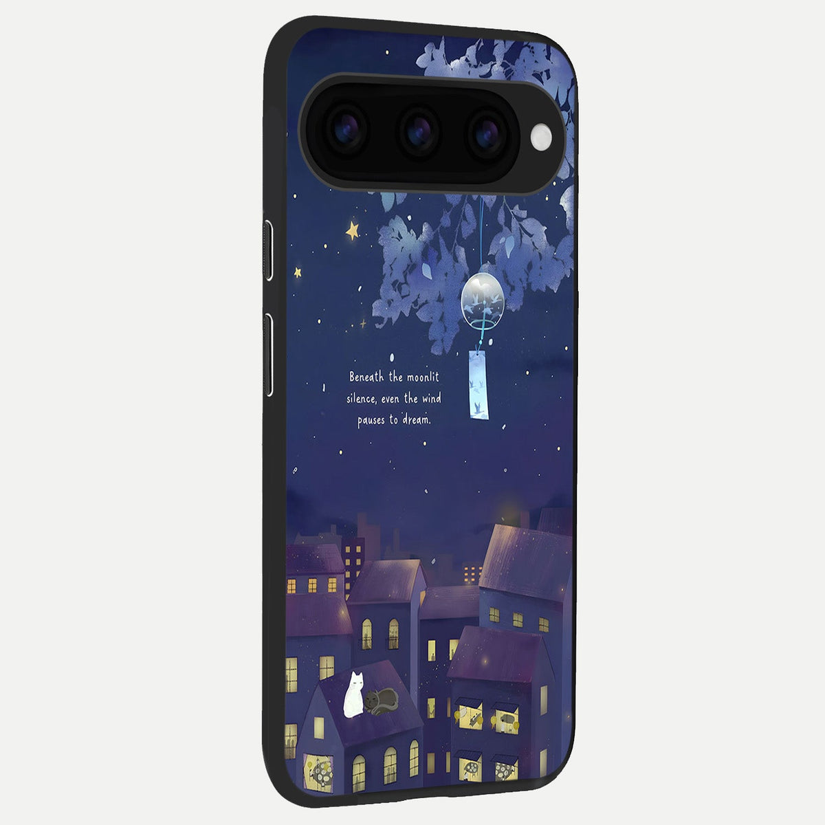  Moonlit Cat Silence back cover For Google Pixel 11 Pro XL slim fit glass case with vibrant aesthetic design