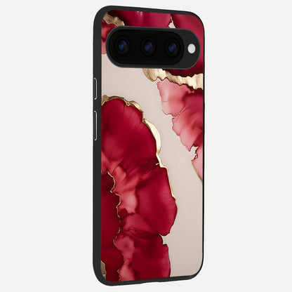  Pink And White Marble back cover For Google Pixel 11 Pro XL slim fit glass case with vibrant aesthetic design