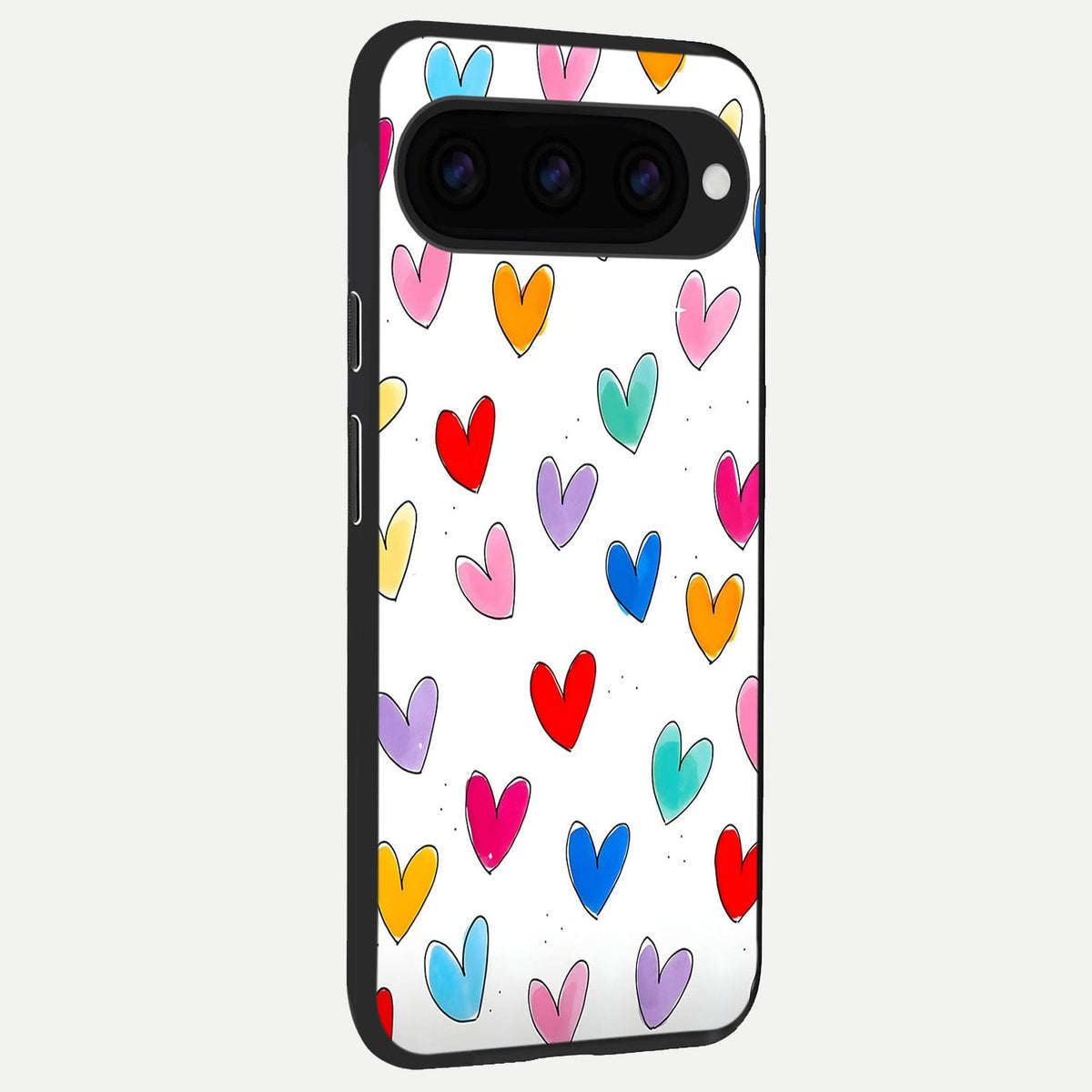  Playful Love Doodles back cover For Google Pixel 11 Pro XL slim fit glass case with vibrant aesthetic design