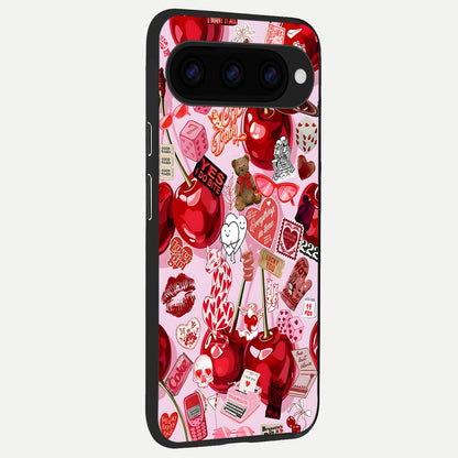  Sweet Cherry Chaos back cover For Google Pixel 11 Pro XL slim fit glass case with vibrant aesthetic design