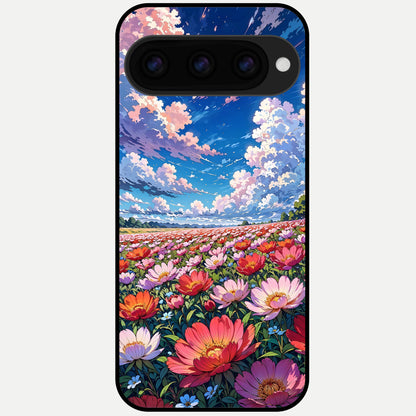  Blossom Sky Field Glass Case For Google Pixel 11 Pro XL back cover – full design glossy printed glass finish