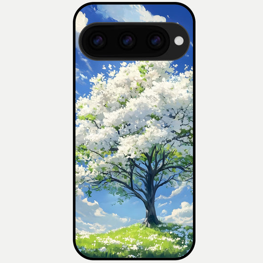  Blossom Sky Serenity Glass Case For Google Pixel 11 Pro XL back cover – full design glossy printed glass finish