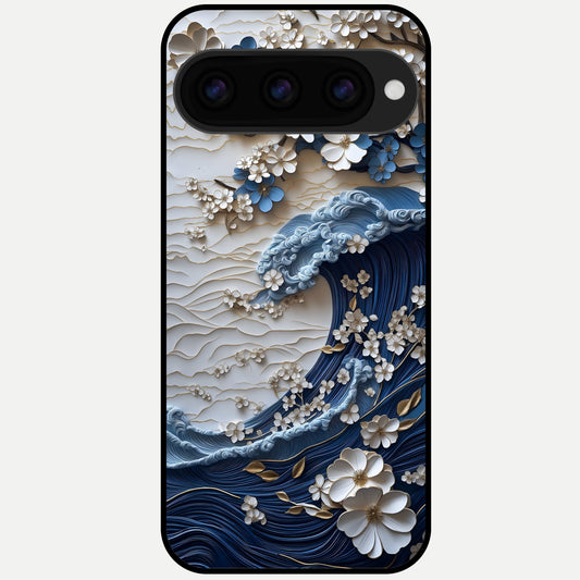  Blossom Wave Art Glass Case For Google Pixel 11 Pro XL back cover – full design glossy printed glass finish