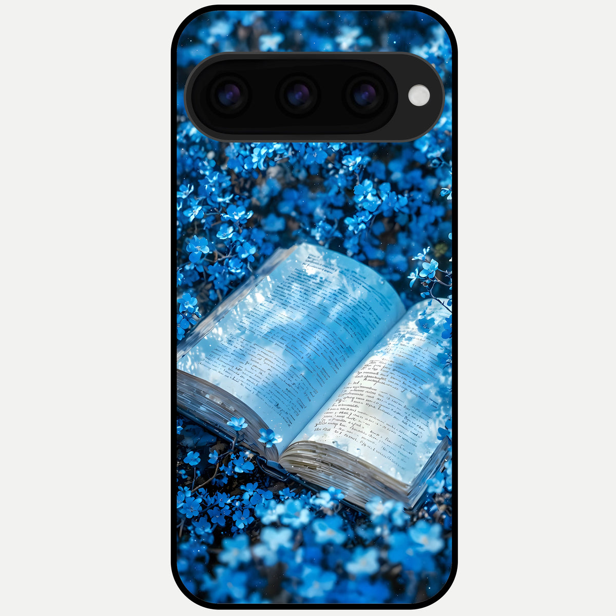  Blue Bloom Tales Glass Case For Google Pixel 11 Pro XL back cover – full design glossy printed glass finish