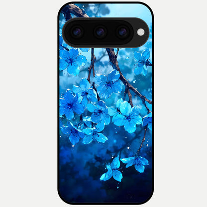  Blue Blossoms Branch Glass Case For Google Pixel 11 Pro XL back cover – full design glossy printed glass finish