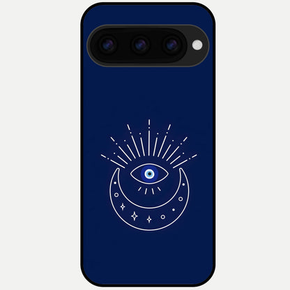  Blue Evil Eye Glass Case For Google Pixel 11 Pro XL back cover – full design glossy printed glass finish