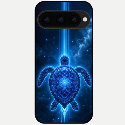  Blue Galaxy Turtle Glass Case For Google Pixel 11 Pro XL back cover – full design glossy printed glass finish