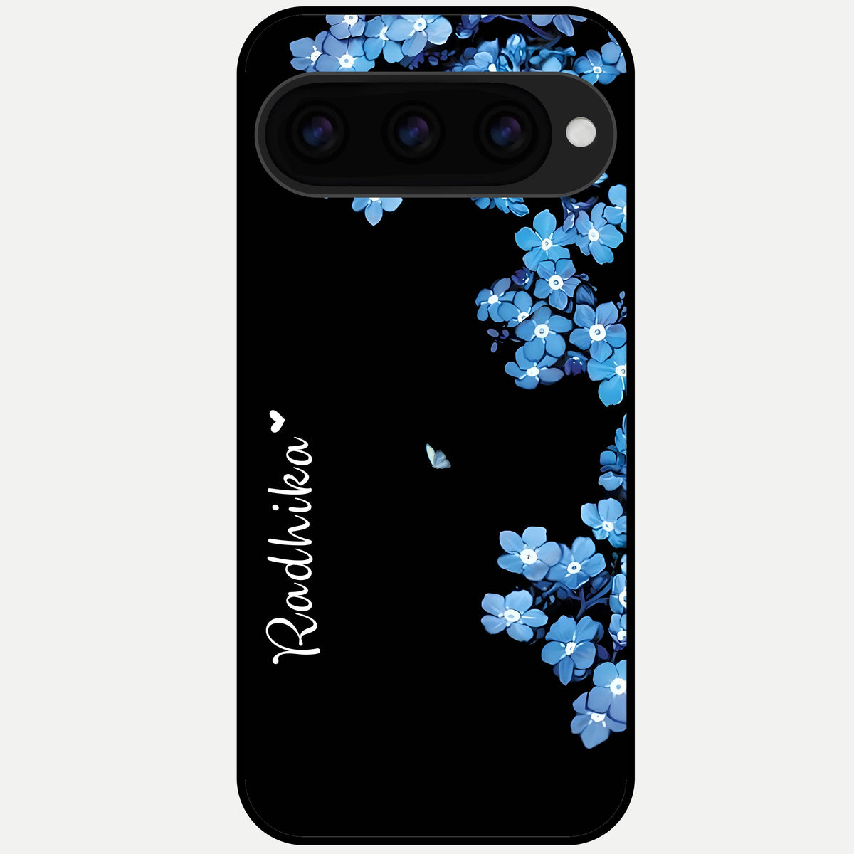  Blue Petal Dream Custom Name Glass Case For Google Pixel 11 Pro XL back cover – full design glossy printed glass finish