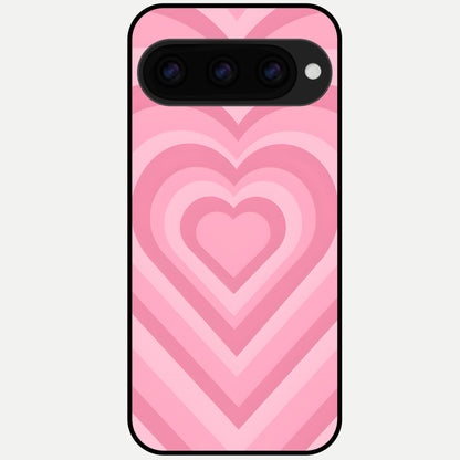  Blush Heart Waves Glass Case For Google Pixel 11 Pro XL back cover – full design glossy printed glass finish