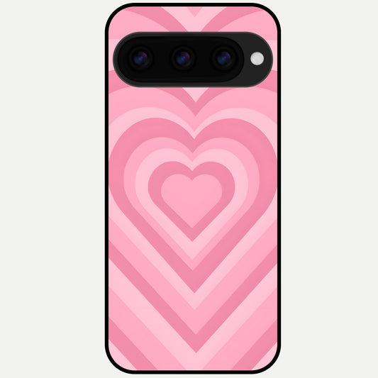  Blush Heart Waves Glass Case For Google Pixel 11 Pro XL back cover – full design glossy printed glass finish