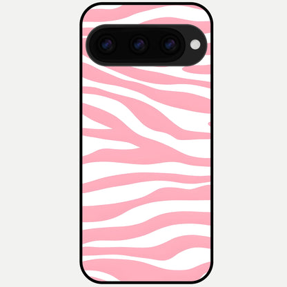 Blush Zebra Flow Glass Case For Google Pixel 11 Pro XL back cover – full design glossy printed glass finish