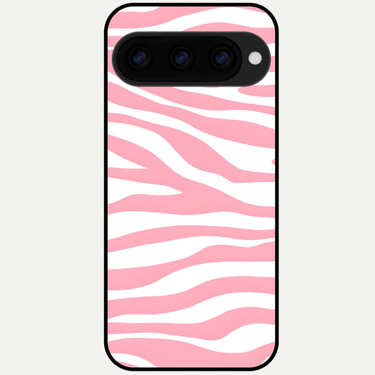  Blush Zebra Flow Glass Case For Google Pixel 11 Pro XL back cover – full design glossy printed glass finish