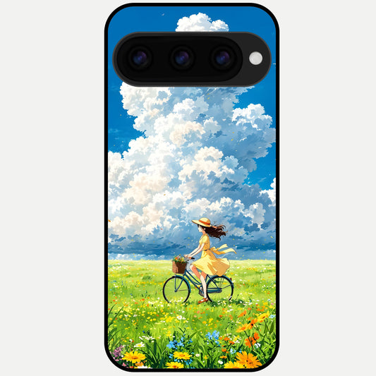  Breezy Meadow Ride Glass Case For Google Pixel 11 Pro XL back cover – full design glossy printed glass finish