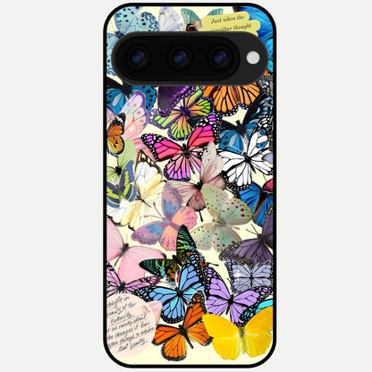  Butterflies Petal Dream Glass Case For Google Pixel 11 Pro XL back cover – full design glossy printed glass finish