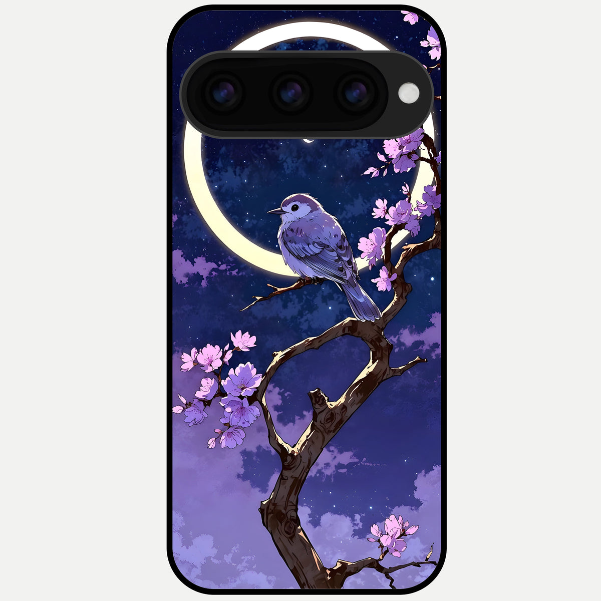 Celestial Bird Blossom Glass Case For Google Pixel 11 Pro XL back cover – full design glossy printed glass finish