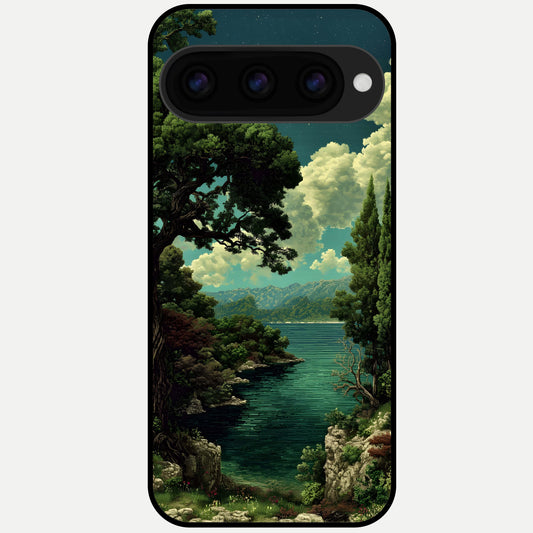  Celestial Lake Peace Glass Case For Google Pixel 11 Pro XL back cover – full design glossy printed glass finish