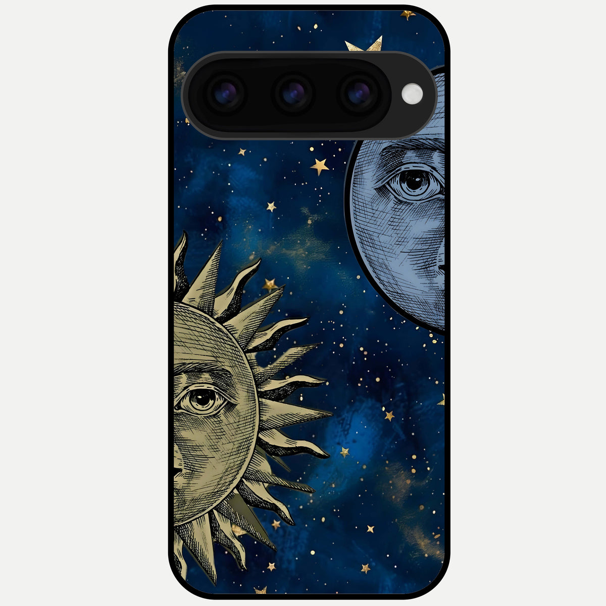  Celestial Moon With Sun Glass Case For Google Pixel 11 Pro XL back cover – full design glossy printed glass finish