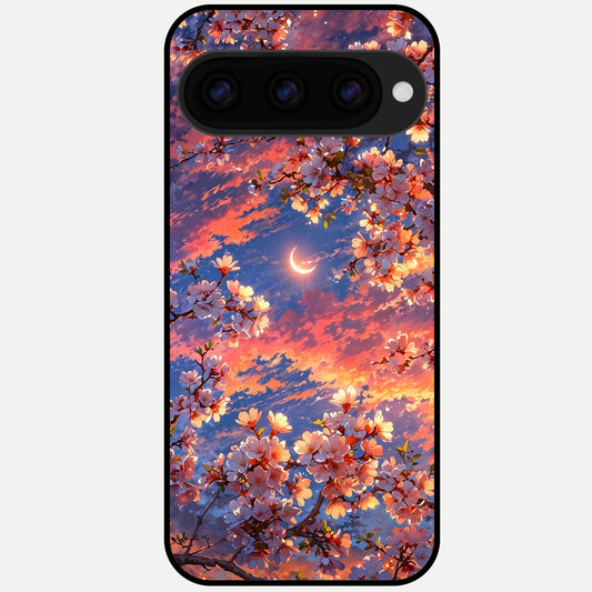  Celestial Sakura Sunset Glass Case For Google Pixel 11 Pro XL back cover – full design glossy printed glass finish