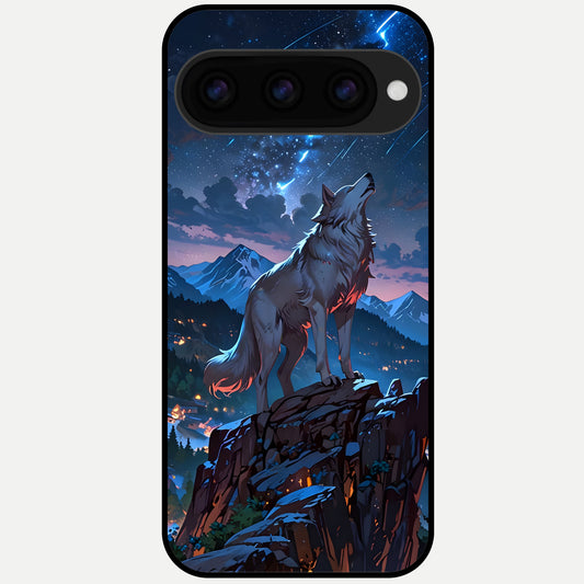  Celestial Wolf Howl Glass Case For Google Pixel 11 Pro XL back cover – full design glossy printed glass finish