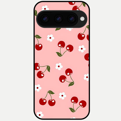  Cherry Love Mood Glass Case For Google Pixel 11 Pro XL back cover – full design glossy printed glass finish