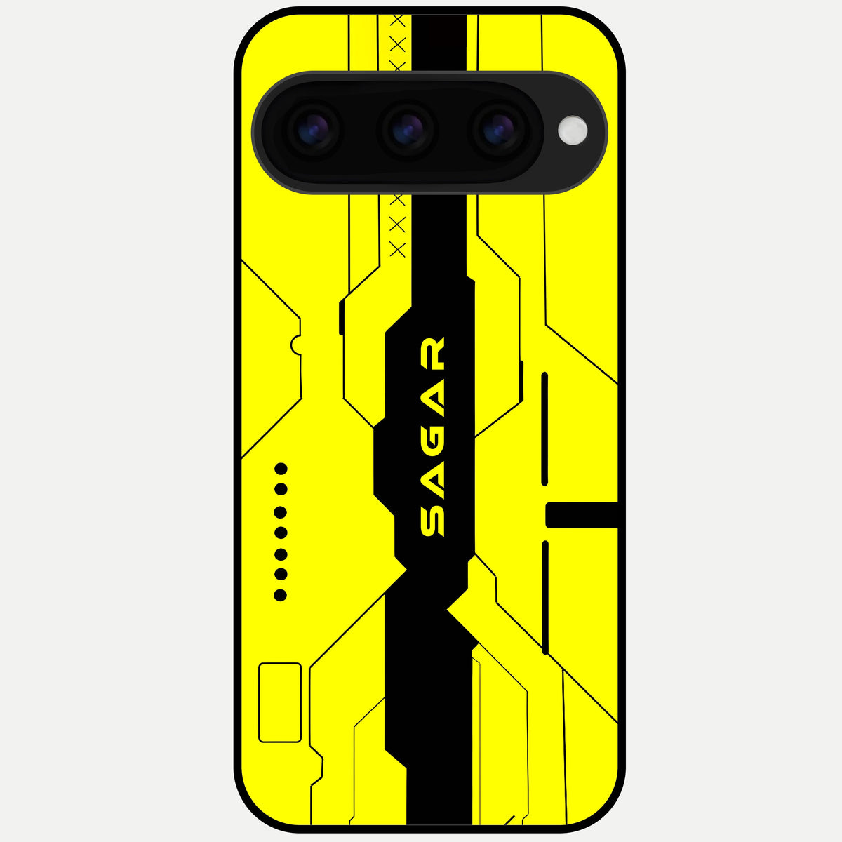  Circuit CYBERPUNK Custom Name Glass Case For Google Pixel 11 Pro XL back cover – full design glossy printed glass finish
