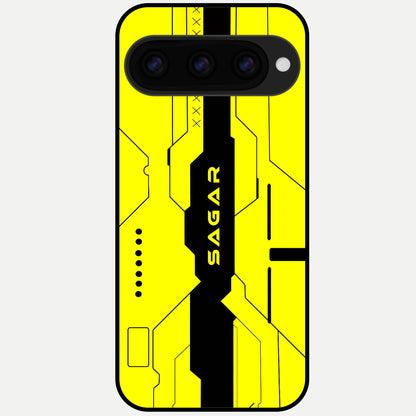 Circuit CYBERPUNK Custom Name Glass Case For Google Pixel 11 Pro XL back cover – full design glossy printed glass finish