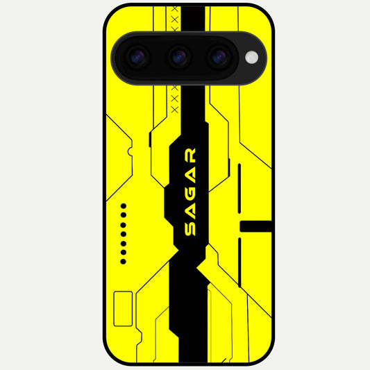  Circuit CYBERPUNK Custom Name Glass Case For Google Pixel 11 Pro XL back cover – full design glossy printed glass finish