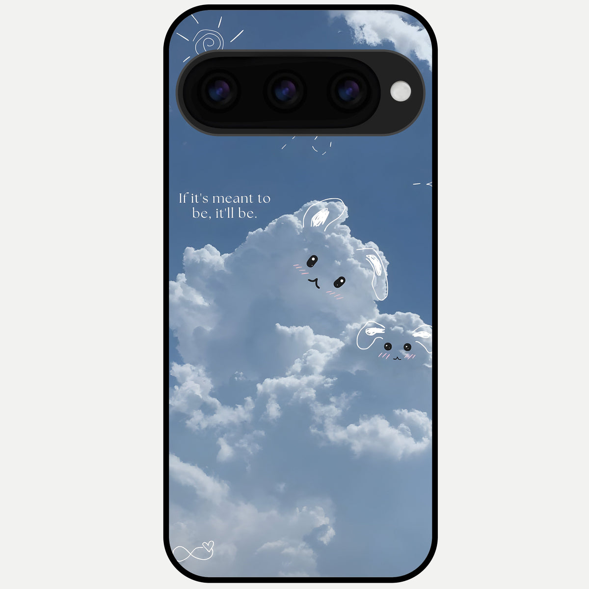  Cloud Bunny Dreams Glass Case For Google Pixel 11 Pro XL back cover – full design glossy printed glass finish
