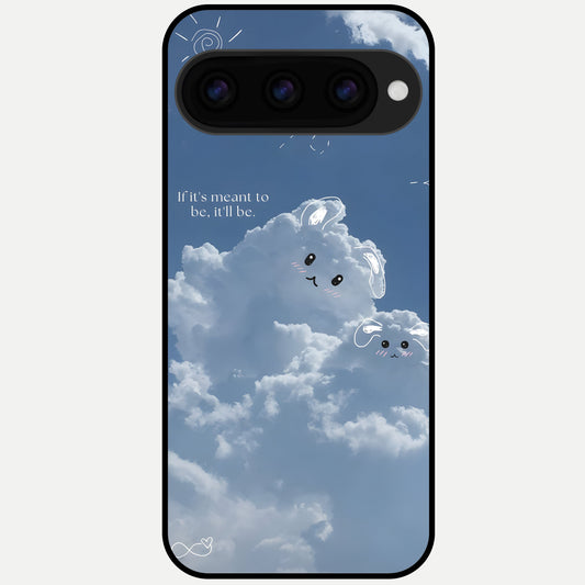  Cloud Bunny Dreams Glass Case For Google Pixel 11 Pro XL back cover – full design glossy printed glass finish