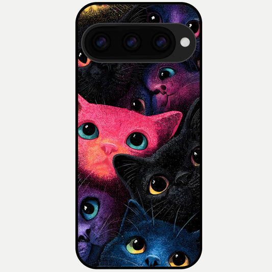  Cosmic Cats Dreams Glass Case For Google Pixel 11 Pro XL back cover – full design glossy printed glass finish