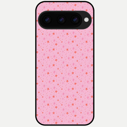  Cosmic Pink Sparkle Glass Case For Google Pixel 11 Pro XL back cover – full design glossy printed glass finish