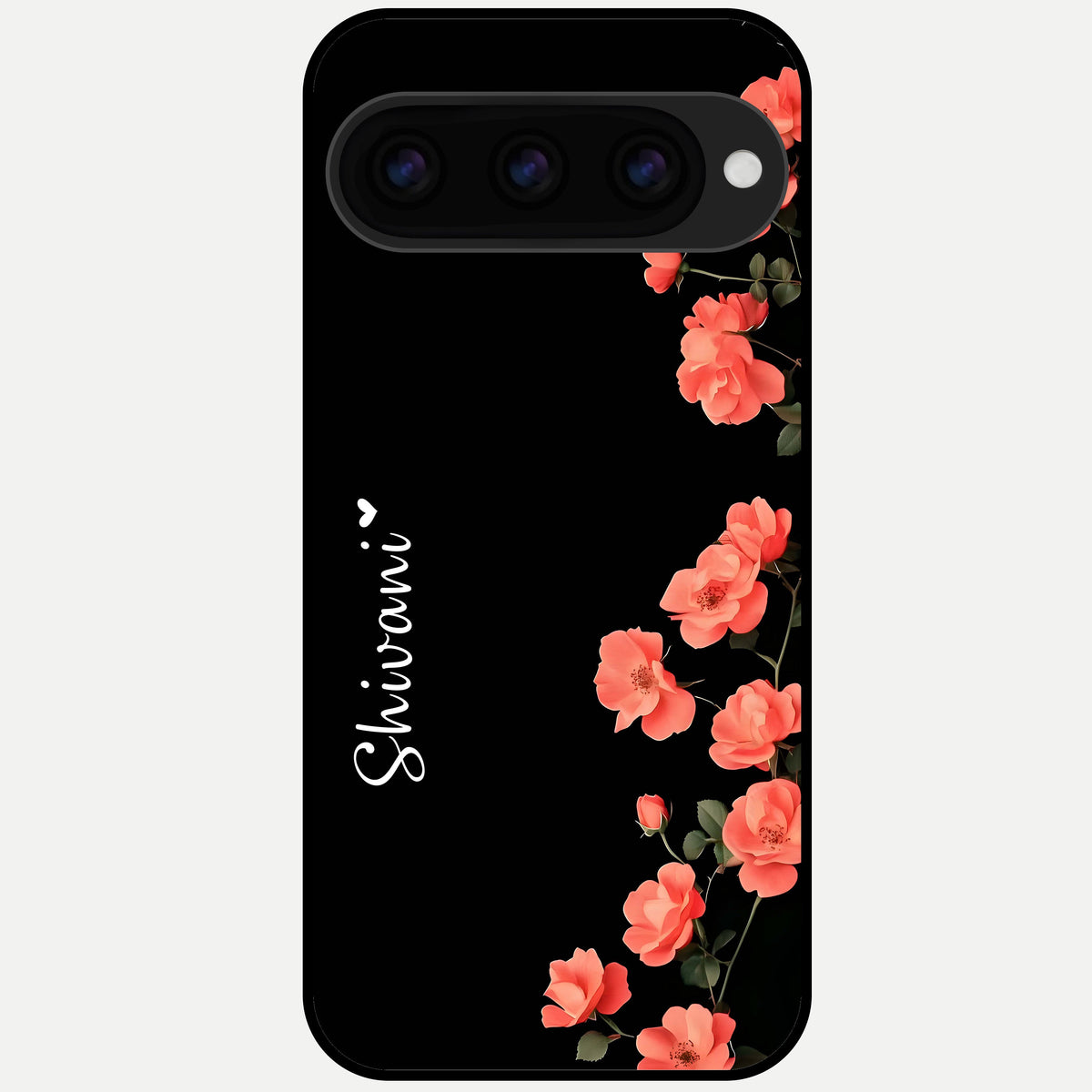  Crimson Bloom Grace Custom Name Glass Case For Google Pixel 11 Pro XL back cover – full design glossy printed glass finish